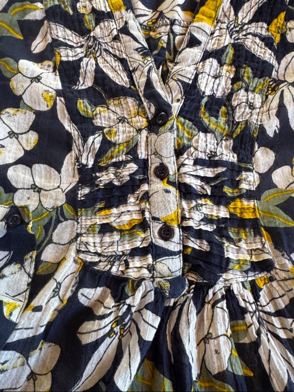 Magazine Floral Tunic Top 100% Cotton with 3/4 Sleeve Top Women’s XL - Picture 7 of 13